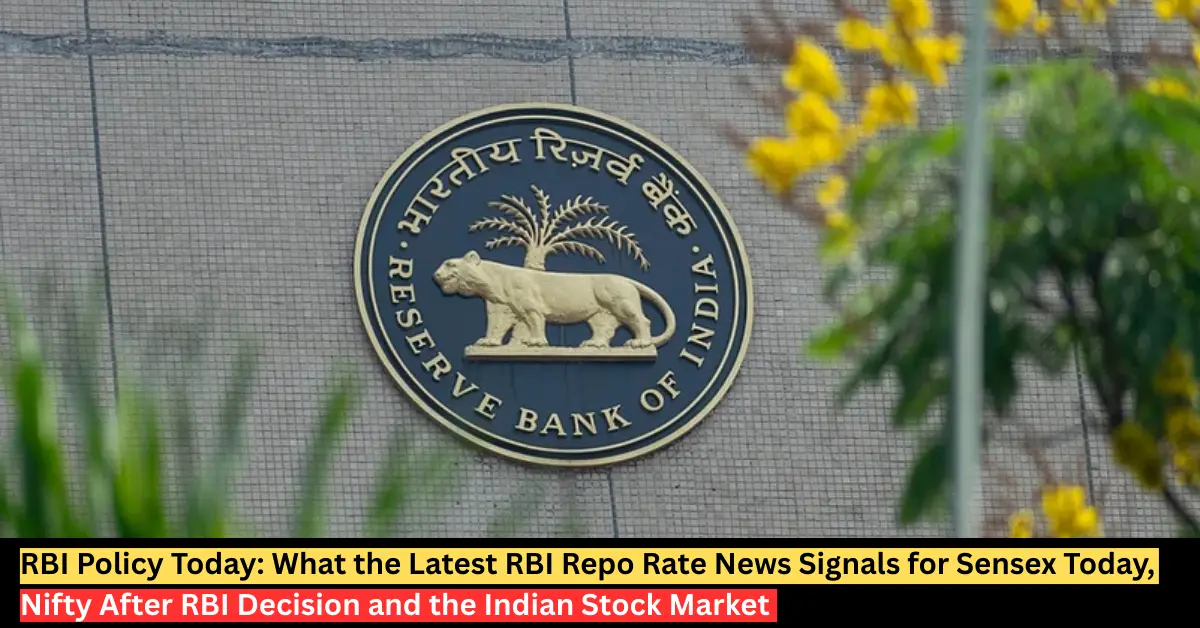 Reserve Bank of India repo rate announcement affecting Indian stock market today