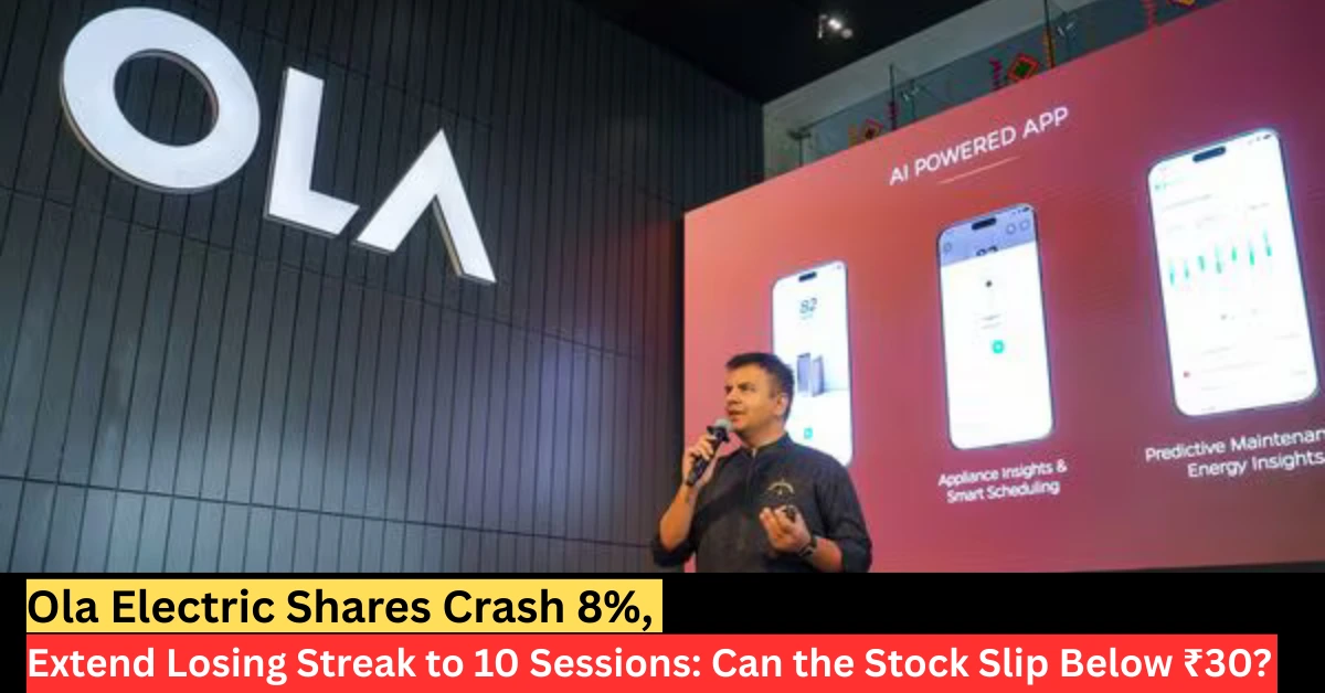 Ola Electric shares fall 8% after CFO resignation, stock nears ₹30 support