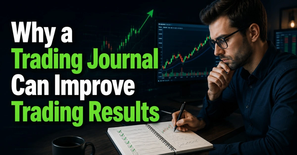 A trader maintaining a trading journal to track entries, exits, and performance.